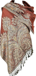 Achillea Big Paisley Pashmina Shawl Wrap for Women – Elegant Scarf for Weddings, Evening Dresses, Festivals & Daily Wear
