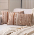 Boho Throw Pillow Covers 12x20 Inch Set of 2, Farmhouse Decorative Couch Pillow Cases, Brown Accent Pillows of Bed, Sofa Bedroom Living Room Home Decor Cushion Cover