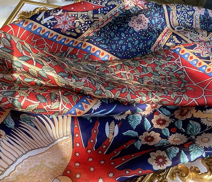 Fashion Scarves Scarf 100% Silk Feeling Scarf Silk Like Scarves Long Lightweight Sunscreen Shawls for Women
