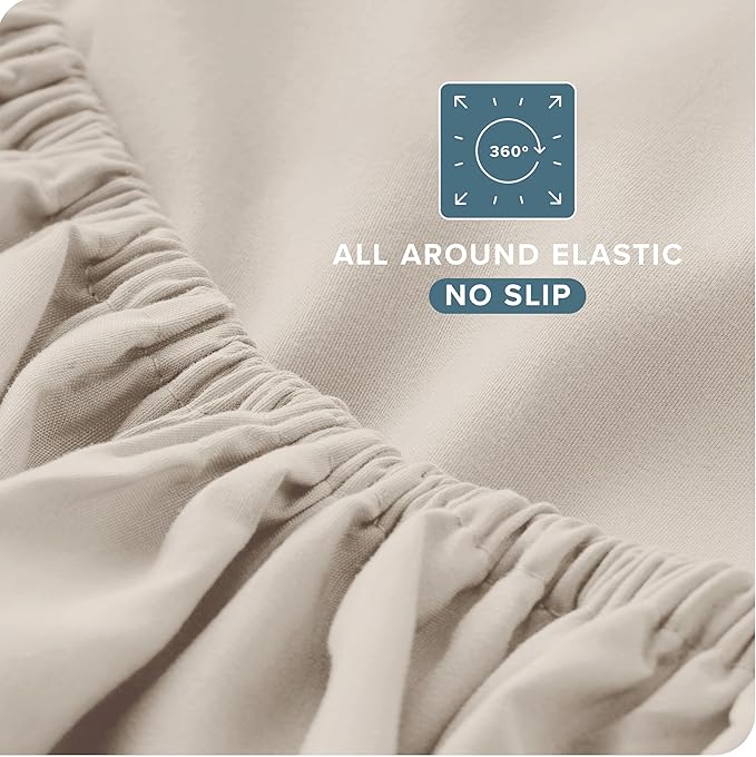 Bare Home Split King Sheet Set - 1800 Ultra-Soft Microfiber Bed Sheets - Double Brushed - Deep Pockets - Easy Fit - 5 Piece Set - Bed Sheets & Pillowcases (Split King, Wheat)