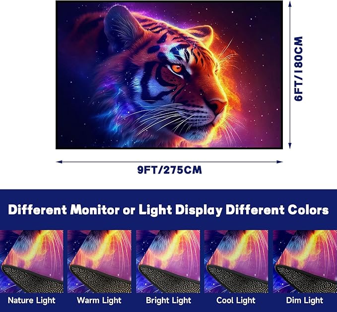 6' x 9' Galaxy Tiger Rug Large 3D Fierce Tigers Space Area Rugs for Bedroom Living Room Playroom Gameroom Boys Kids Fire Glitter Carpet Throw Rugs Floor Mat,180 X 275cm