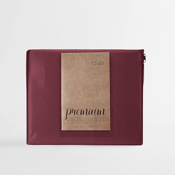 Linen Market Bed Skirt - Ultra Soft Microfiber - Easy Fit with 14" Tailored Drop - Hotel Quality, Shrinkage & Fade Resistant - Bed Cover - Cal King Bed Skirt - Bedroom Décor - (Cal King, Burgundy)