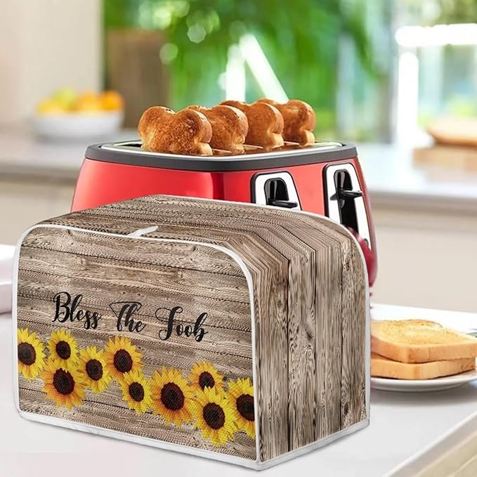Sunflower 2 Slice Toaster Cover, Dustproof Bread Maker Oven Cover, Small Kitchen Appliance Protector, Anti-Fingerprints Kitchen Bread Machine Protection
