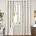 Plaid Patterned Curtains Thermal Insulated - 96 Inches Extra Long Total Linen Blackout Curtains for Living Room, Boho Drapery for Farmhouse Bedroom 52x96 Inch 2 Panels, Dark Green