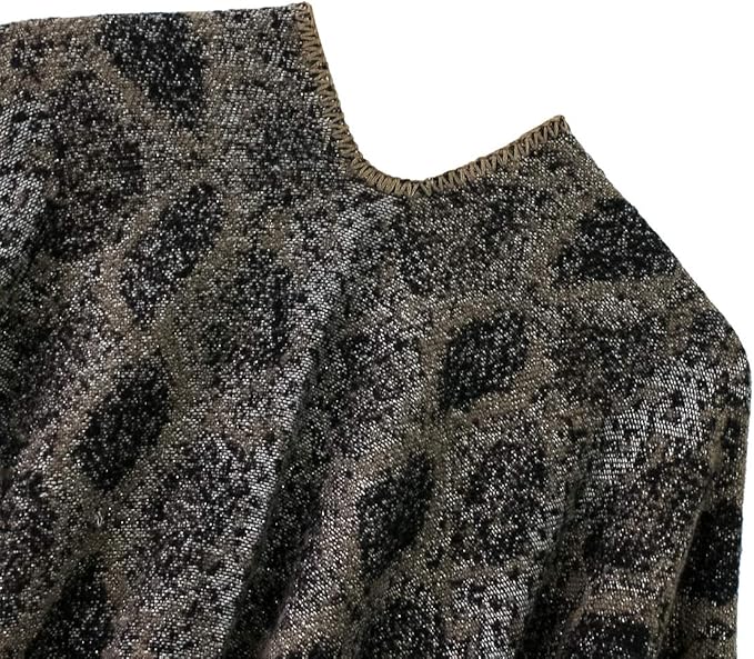 Women's Vintage Pattern Open Front Poncho Cape Shawl Winter Shawl Wraps