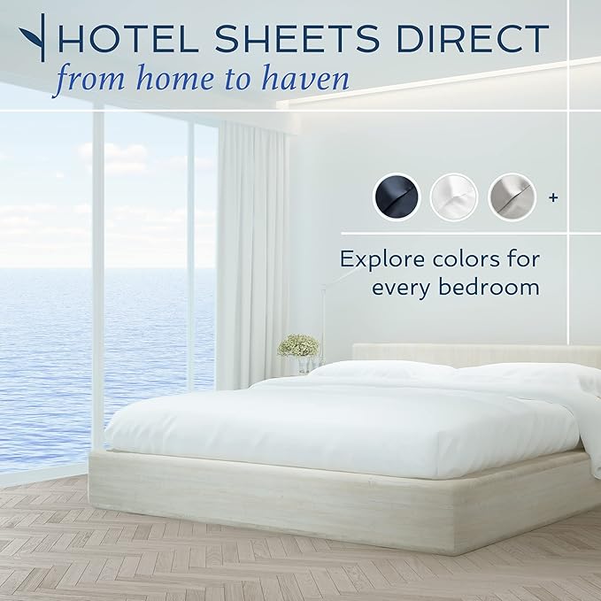 Hotel Sheets Direct 3 Piece Bed Sheet Set Twin Size, 100% Viscose Derived from Bamboo Sheets Set with 1 Pillowcase, Cooling & Breathable Luxury Bedding, Moisture-Wicking, Silky Soft Texture, Navy Blue