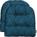 RSH DECOR: Tufted U-Shape Wicker Seat Cushions Set of 2 | 19” x 19” | All-Weather Spun Fabric | Water-Resistant | Outdoor Chair Cushions for Patio Furniture | Fenbrook Blue