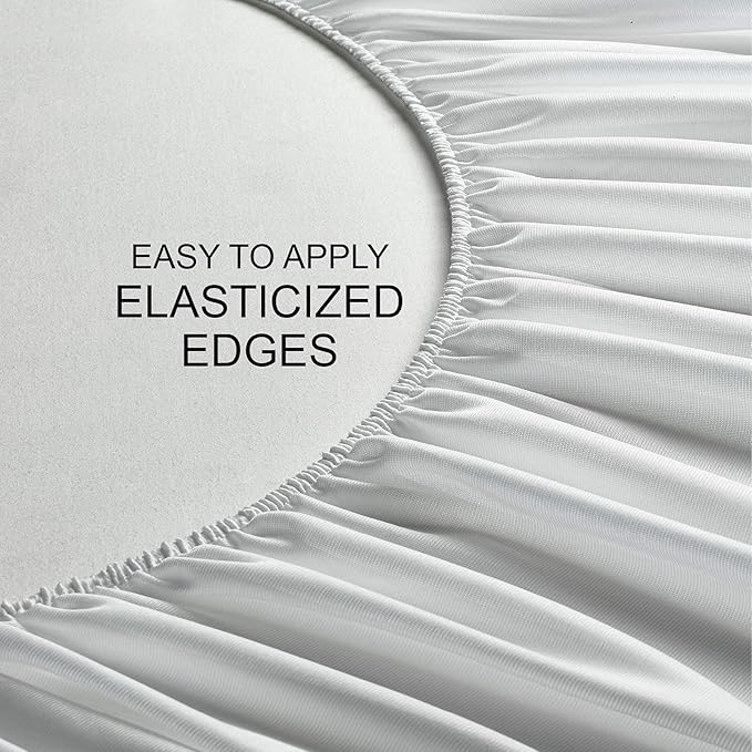 Twin Mattress Protector by PURE BAMBOO, Waterproof - Viscose Derived from Bamboo, Breathable, Noiseless Mattress Cover Protects Against Moisture, Spills, Stains (Twin)