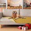 gogobunny 100% Double-Sided Waterproof Dog Bed Cover Pet Blanket Sofa Couch Furniture Protector for Puppy Large Dog Cat, Reversible (30x70 Inch (Pack of 1), Dark Yellow/Light Yellow)
