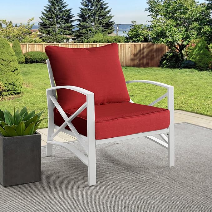 Goodgoods 24x24 inch Outdoor/Indoor Deep Seat Patio Cushion Set of 1 Resilient Foam Filling Water Repellent Stain-Resistant UV Resistant Weather Resistant Deep Seat Bottom Chili