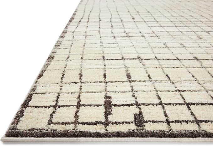 Loloi Jeremiah Brent Bleecker Collection BLE-01 Ivory/Charcoal 6'-7" x 9'-3" Area Rug