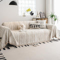 Chenille Couch Cover Pet Friendly, Sofa Cover Washable, Reversible Sofa Slipcover for Sectional Sofa, Loveseat, 2 or 3 Cushion Couch, Corner Sofa, Futon Cover (71" X 102", Khaki)
