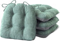 Chair Cushions for Dining Chairs Set of 4, Kitchen Chair Cushions, Chair Pads with Ties Non Slip Backing, Christmas Room Decor, Tufted Memory Foam Seat Cushion 4 Pack, 18"x18"x4", Sage Green