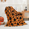 SOCHOW Halloween Jacquard Throw Blanket, Fuzzy Soft Cozy Warm Pumpkin Ghost Fall Decor Holiday Blanket for Couch, Sofa and Bed, 50 x 60 Inches, Orange/Black