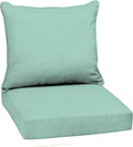 Arden Outdoor Deep Seat Cushion Set, 22 in x 24 in, Weather-Proof, Rain-Proof, Fade Resistant Patio Cushion Aqua Leala
