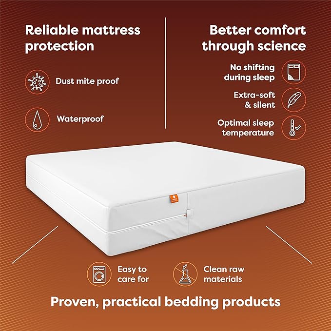 HOSPITOLOGY PRODUCTS FullXL Mattress Protector Hypoallergenic Natural Cotton - Waterproof - Fitted Cover - Machine Washable - 54" W x 80" L