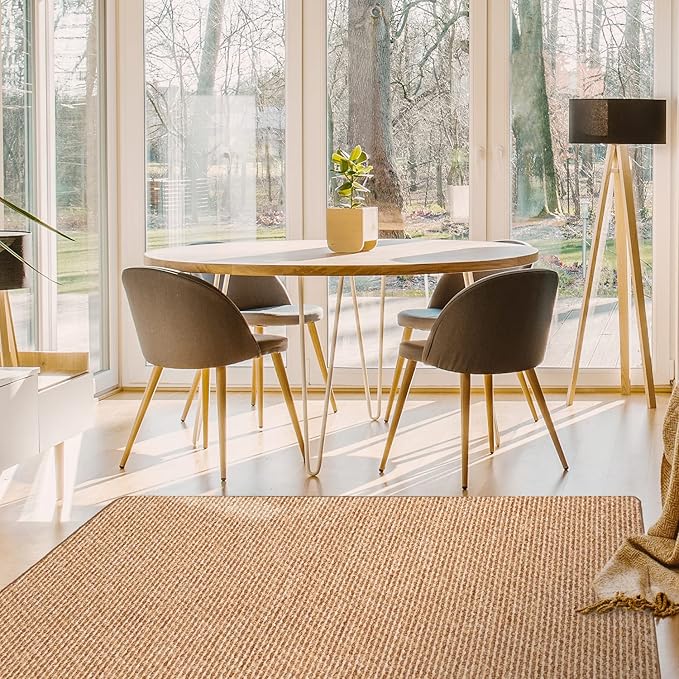 House, Home and More Skid-Resistant Carpet Indoor Area Rug Floor Mat - Praline Brown - 5 Ft X 5 Ft - Non Slip Rubber Backing, Stain Resistant, Dog Friendly, Living Room Bedroom Kitchen Entryway
