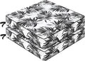 Favoyard Outdoor Chair Cushion 24 x 24 x 4 In Waterproof Pattern Fade Resistant Cushions for Patio Furniture with Removable Cover Attach Straps 28D Foam Insert Cushions Pads for Seat Sofa Couch 2 Pack