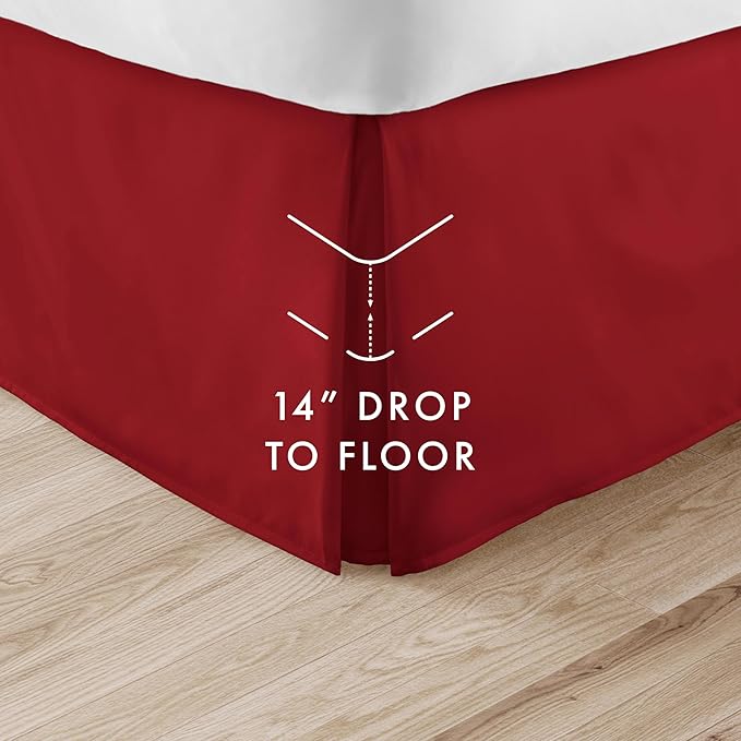 Linen Market Bed Skirt - Ultra Soft Microfiber - Easy Fit with 14" Tailored Drop - Hotel Quality, Shrinkage & Fade Resistant - Bed Cover - Cal King Bed Skirt - Bedroom Décor - (Cal King, Burgundy)