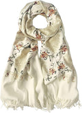 Urban CoCo Women's Embroidered Tassel Long Shawl Oversize Scarf Wraps for Women