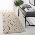 SAFAVIEH Florida Shag Collection Runner Rug - 2'3" x 15', Cream & Grey, Non-Shedding & Easy Care, 1.2-inch Thick Ideal for High Traffic Areas in Living Room, Bedroom (SG471-1180)