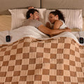Bearhug Electric Blanket Full Size 77" x 84", Reversible Brown Plaid Sherpa Heated Blanket, 10 Heating Levels & 1-12H Auto Off, ETL Certified, Machine Washable, Gift Box