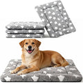 Dog Crate Mat, 4 Piece Reversible Pet Bed, Polyester, Machine Washable, Small Dogs & Cats, Rectangular, 24 x 18 x 1.3 Inches (Gray Star, 30" L x 20" W x 1.5" Th)