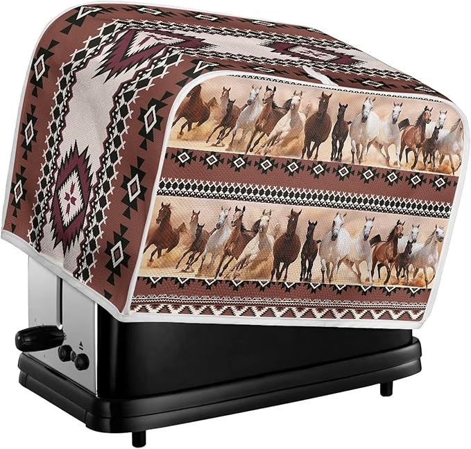ZFRXIGN Boho Horse Toaster Cover 2 Slice Toaster Dust Cover Small Appliance Covers Toaster Oven Cover Dust Cover Kitchen Decorative Protector for Women Gifts Tribal Aztec