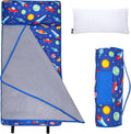 Wildkin 43-inch Kids Nap Mat – Soft Microfiber Toddler Sleeping Mat with Pillow