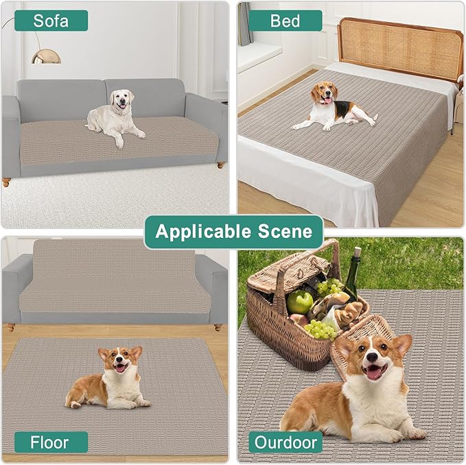 Foxdecor Couch Cover Sofa Covers Washable, Dog Bed Cover Couch Covers for 3 Cushion Couch Sofa Pet Friendly, Dog Couch Cover Furniture Covers for Pets.(Brown 32x82 inch)