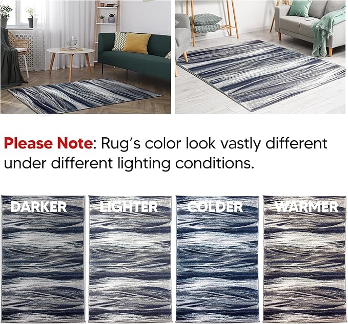 Keen Home Design Area Rugs - 2x16 Non-Shedding, Abstract Rugs for Kitchen, Living Room, Bedroom, Dining Room, Entryway - Size: 2'8" x 16', Multi