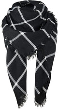 American Trends Women's Cozy Warm Winter Fall Blanket Scarf Stylish Soft Chunky Checked Giant Scarves Shawls