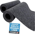 Drymate Premium Luxury Shelf & Drawer Liner, Thick Cushioned Fabric, Non-Adhesive, Absorbent, Waterproof, Slip-Resistant, Liners for Kitchen Cabinets, Cupboards (USA Made)(12”x59”)(2-Pack)(Charcoal)