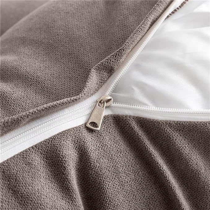Triangular Reading Bed Rest Pillow Large Bolster Cushion Headboard Backrest Wedge Pillow with Removable Cover and Two Large Side Pockets (Cedar Brown, Queen: 59 x 8 x 20 inches)