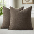 a moment Dark Brown Chenille Throw Pillow Covers 16x16 Inch Pack of 2 Modern Decorative Throw Pillow Covers Farmhouse Cross Covers Home Decor for Sofa Bedroom Living Room