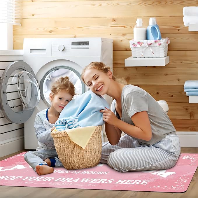 Zoke Laundry Room Rug Runner Stylish Non-Slip Laundry Room Mat 20"x47", Versatile, Waterproof Runner for Laundry, Kitchen, and Bathroom, Mudroom Decor and Farmhouse Charm