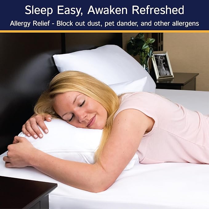 Zippered Waterproof Mattress Encasements - Hypoallergenic Mattress Protector Cover with Soft Cotton Terry Fabric Top - Queen Size 60' x 80'