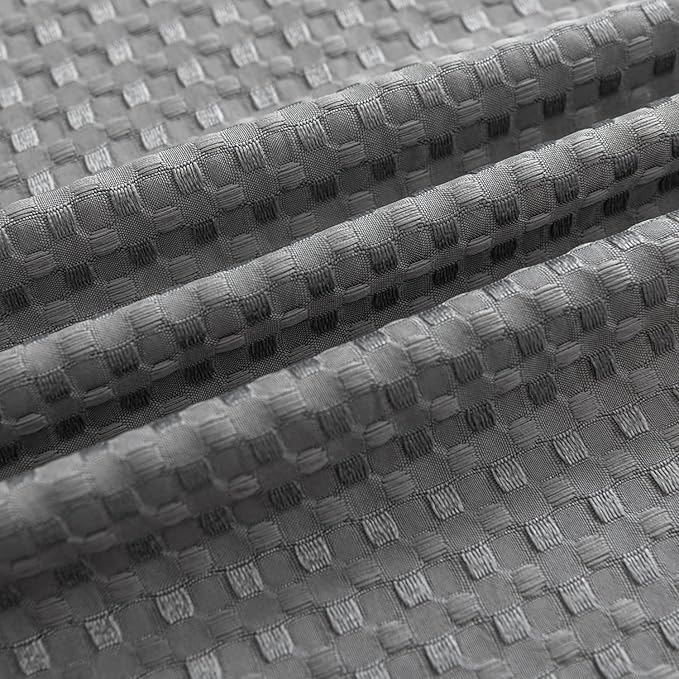 Bed Skirt King Size, Pleated Waffle Weave Bed Skirt with Split Corners, Tailored Dust Ruffle 12 Inch Drop Easy Fit, Machine Washable (Grey, King - 12" Drop)