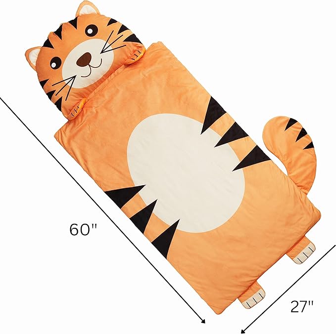 Kid's Nap Buddies Character Preschool Nap Mat, Toddler Sleeping Bag with Pillow for Daycare, Ages 3+