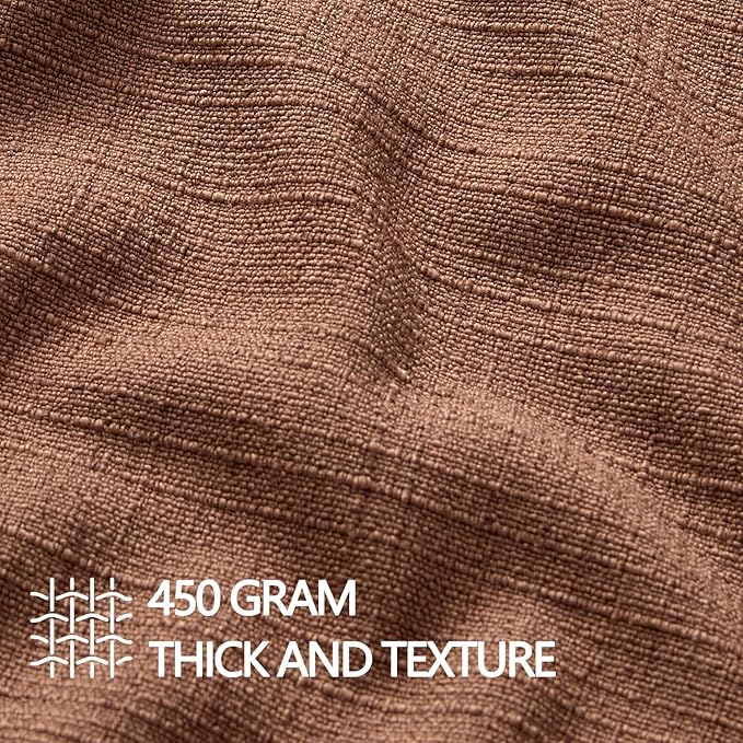 MIULEE Decorative Pillow Covers 20x20, 2 Pack Boho Farmhouse Neutral Throw Pillows for Couch, Terracotta Thick Textured Modern Linen Cushion Cases Sofa Bed Living Room Home Decor, Rust