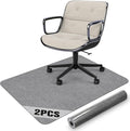Placoot 2 Pack Desk Chair Mat for Hardwood Floor, Computer Chair Floor Mat, 55"x35" Office Chair Mat, Large Rubber Anti-Slip Floor Protector for Home Office Light Grey (Folding Packaging)