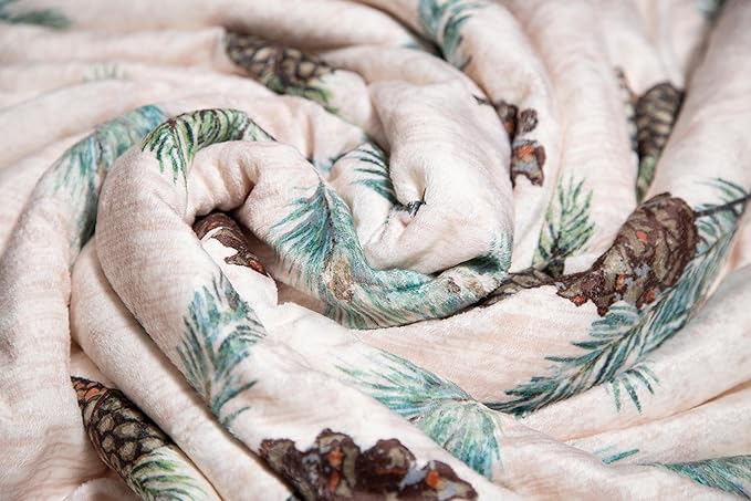 CARSTENS, INC. Ultra Premium Super Soft Plush Sherpa Fleece Oversized Throw Blanket 54" x 68", Pinecone