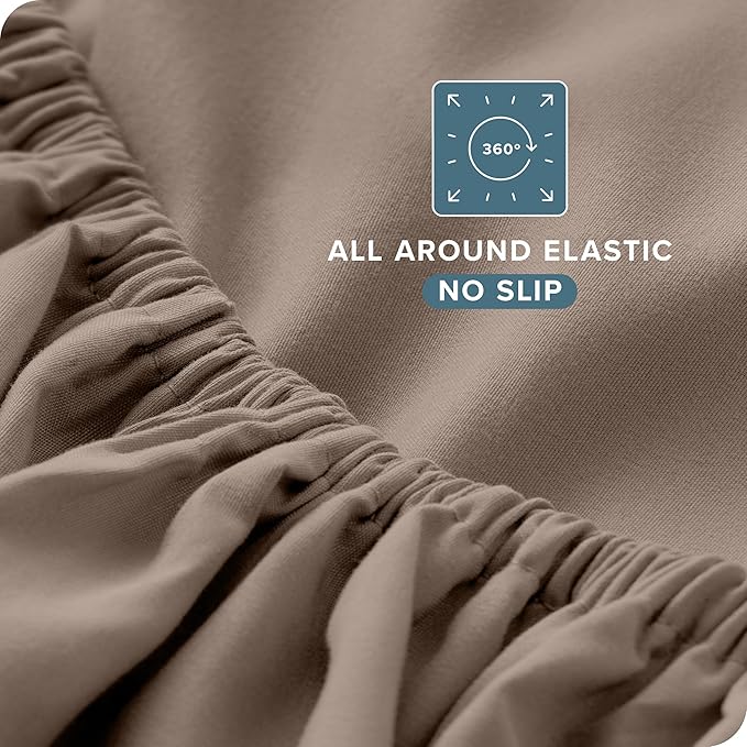 Bare Home Twin XL Sheet Set - College Dorm Size - Luxury 1800 Ultra-Soft Microfiber Twin Extra Long Bed Sheets - Deep Pockets - Easy Fit - Extra Soft - 3 Piece Set - Bed Sheets (Twin XL, Taupe)