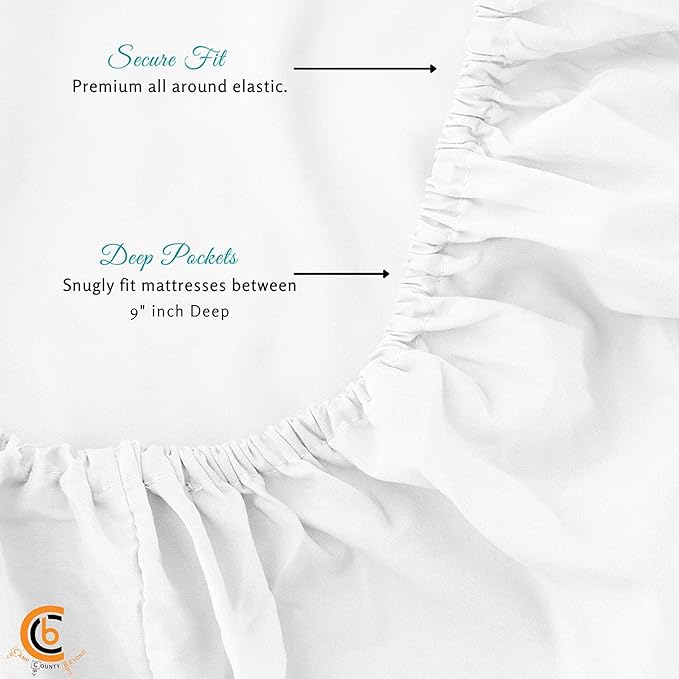 Camping Cot Sheets 33" x 75" - 3 Piece Cot Sheet Set for Bunk Bed - fits Upto 9" Deep Mattress, Perfect for Narrow Twin, Camping Cot, RV Bunk, Guest Beds, Trifold Mattress - White