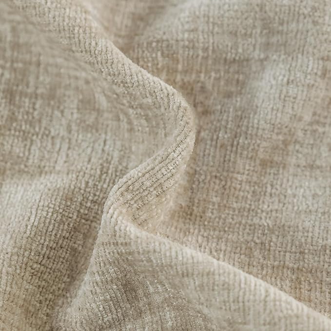 CaliTime Throw Pillow Covers Decorative 20 X 20 Inches Pack of 2 Cozy Solid Dyed Soft Chenille Cushion Cases with Pom Poms for Couch Sofa Bed Living Room Home Taupe