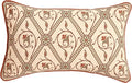 ISAENNE Design Linen Lumbar Vintage Throw Pillow Covers 12"x20",Red Euro Cushion Covers with Orange Floral Green Leaves Pattern Decor Pillowcases for Bed,Living Room,Outdoor,Car
