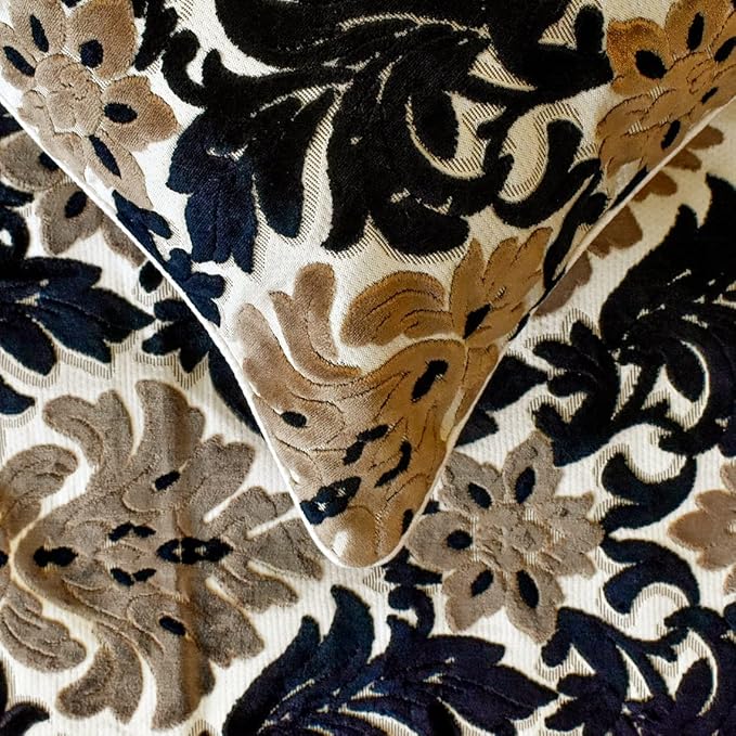 The HomeCentric King/Queen/Twin Brown Decorative King 90"x18" Bed Runner Without Pillow Cover, Damask Bed Scarf on Velvet Fabric - Victoria