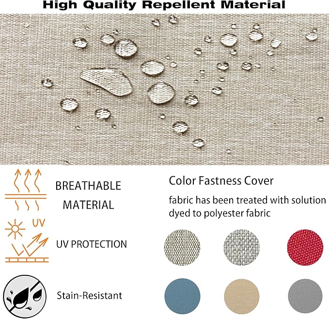 COZYVIDA Outdoor/Indoor 22x24 inch Deep Seat Patio Cushions Set of 2 Resilient Foam Filling Water Repellent Stain-Resistant UV Resistant Weather Resistant Patio Cushions Putty
