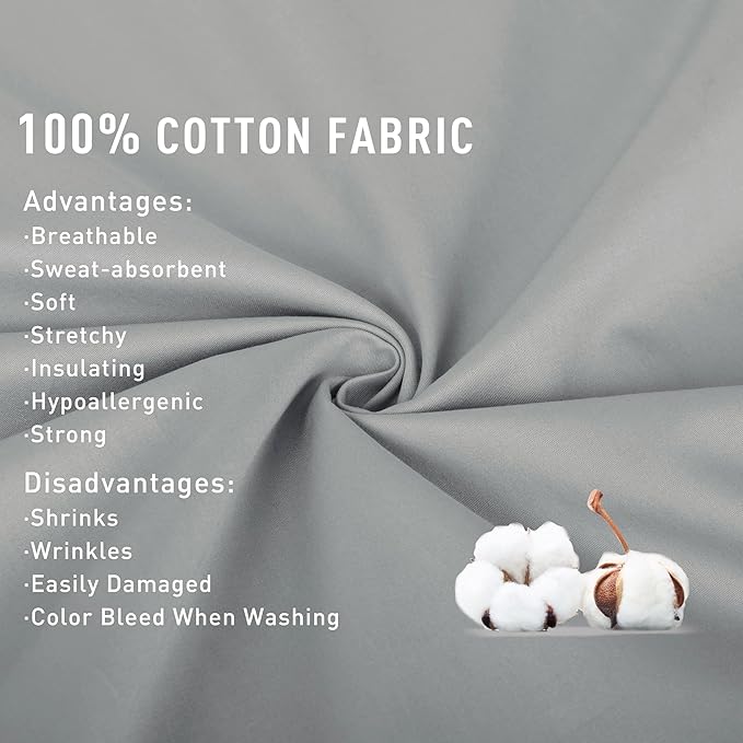Sunflower California King Fitted Sheet, 1-Piece Extra Deep Pocket Fitted Bottom Sheet 22", 100% Cotton Sateen Soft Breathable, Silver Gray