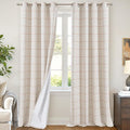 Plaid Curtains Pattern Printed 90 Inches Long - Total Linen Blackout Curtains for Living Room, Boho Grommet Drapes for Farmhouse Thermal Drapery 52x90 Inch 2 Panels, Terracotta